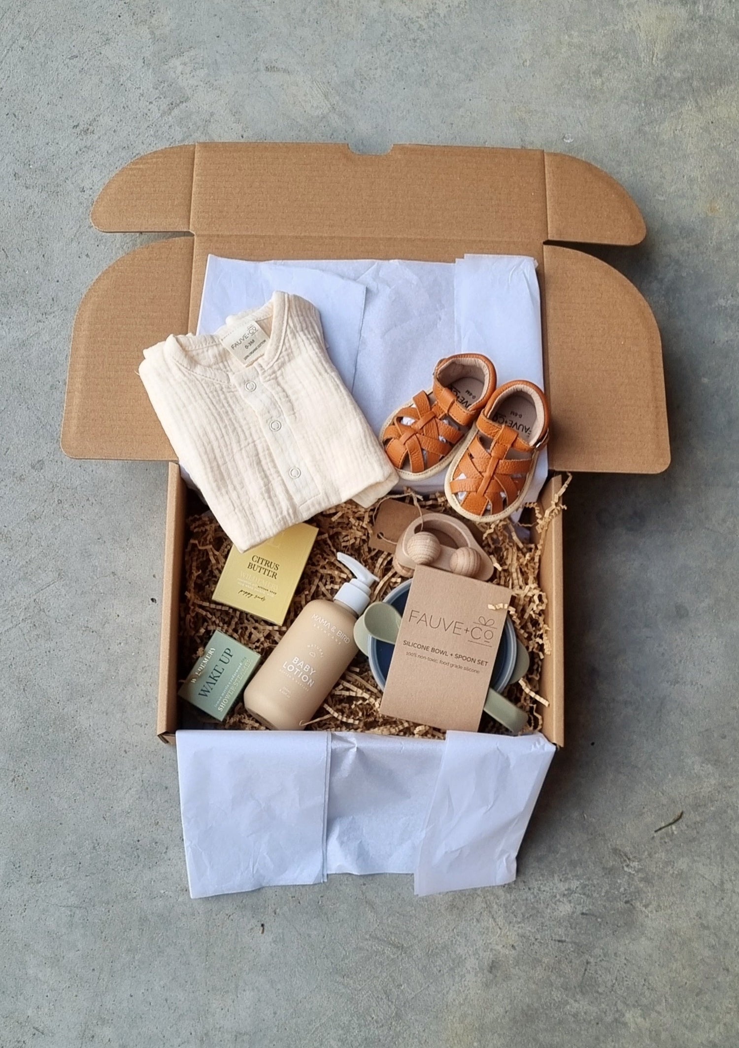 Deluxe Baby Hamper- Neutral-Hobart Florist Delivery-The Wild Bunch