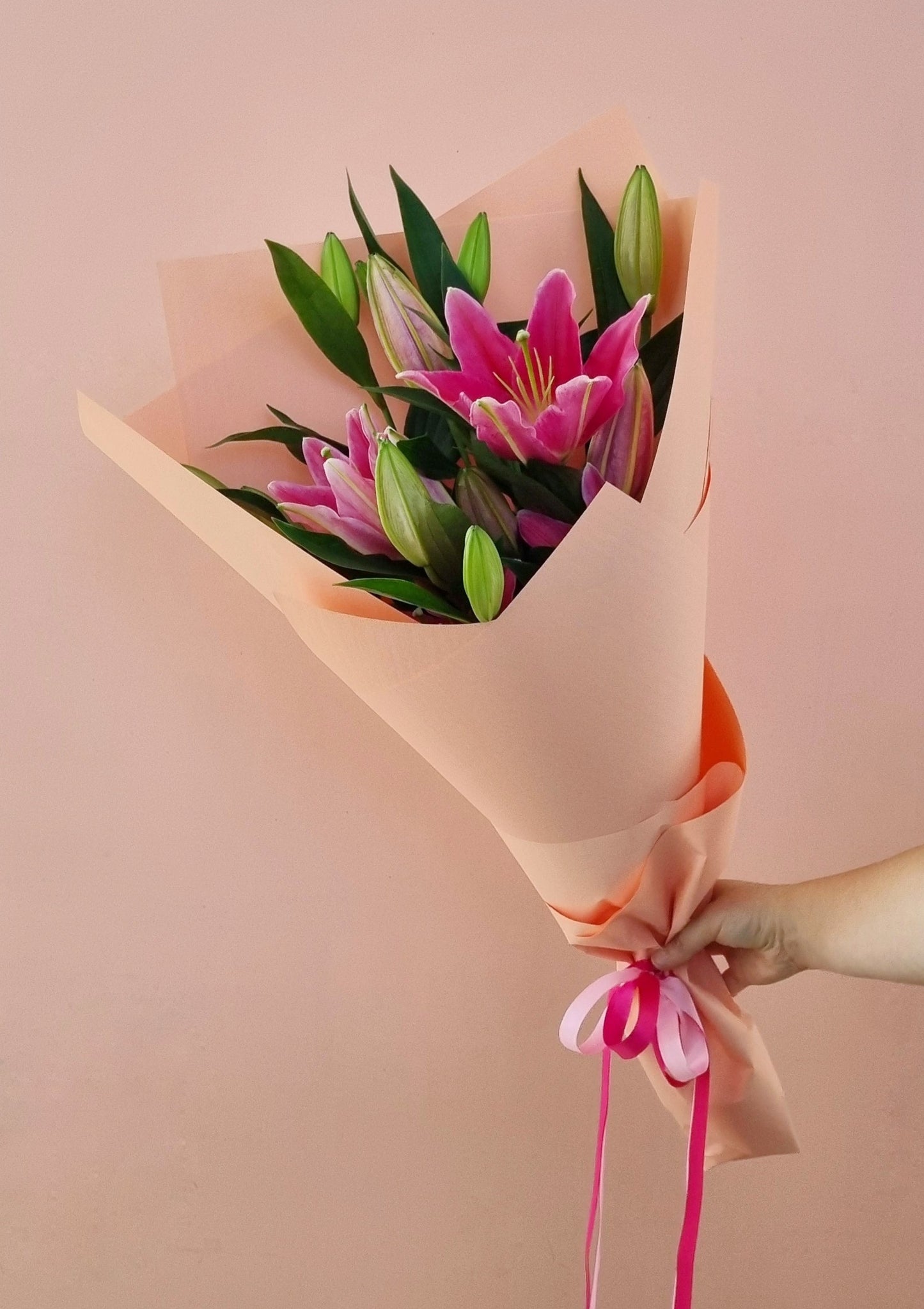 Lily wrap-Hobart Florist Delivery-The Wild Bunch