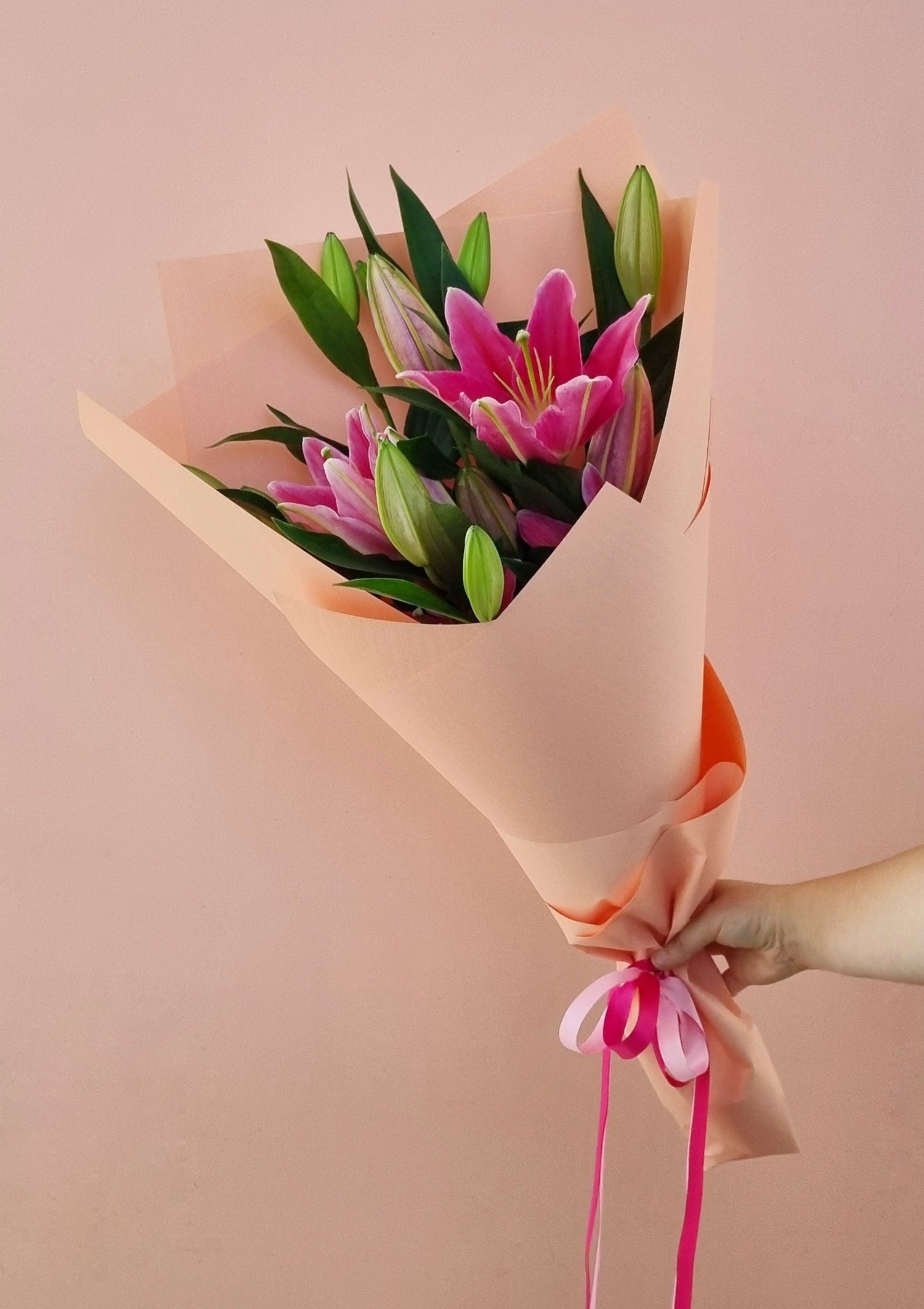 Lily wrap-Hobart Florist Delivery-The Wild Bunch